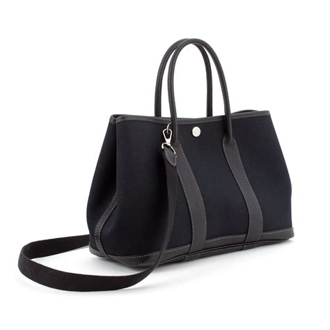 hermes garden party canvas black|Hermes garden party 30 bag.